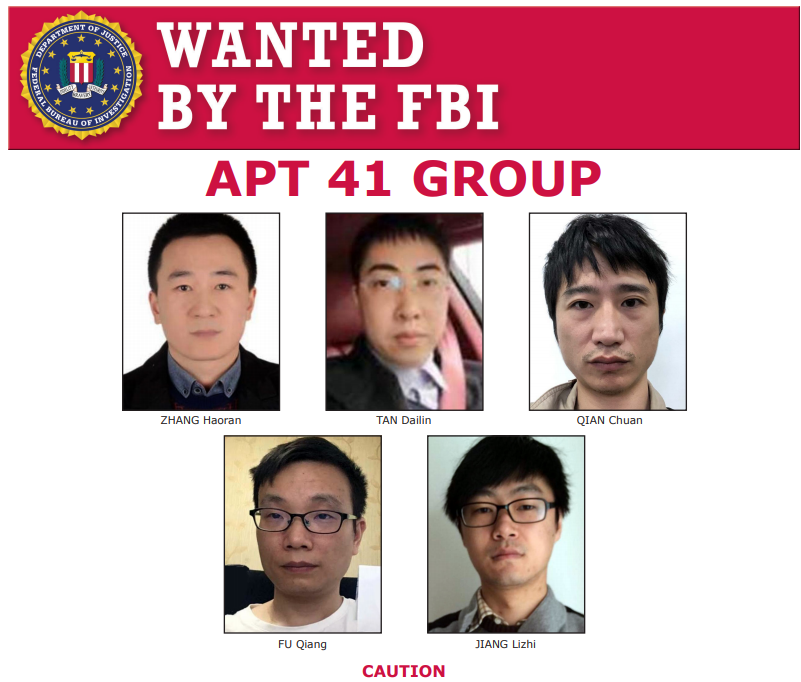 NCSCStreet's tweet photo. This week in 2019, five Chinese APT-41 cyber actors were indicted for compromising software providers around the world and installing back doors for further hacks against the providers’ customers. For more info on software supply chain attacks see: https://t.co/U44MGyjmY1 https://t.co/wo7CnlX6Jn
