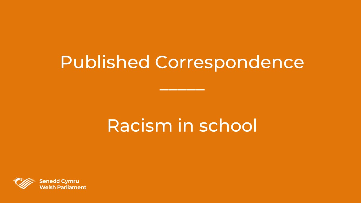 ✉️We have written to the <a href="/WG_Education/">Welsh Government Education</a> following concerns raised by <a href="/eystwales/">EYST- Ethnic Minorities & Youth Support Team Wales</a> about levels and impact of racist bullying in schools across Wales.
👉Read the letter from <a href="/eystwales/">EYST- Ethnic Minorities & Youth Support Team Wales</a>:  business.senedd.wales/documents/s137…
👉Read our letter to <a href="/WG_Education/">Welsh Government Education</a>: business.senedd.wales/documents/s138…