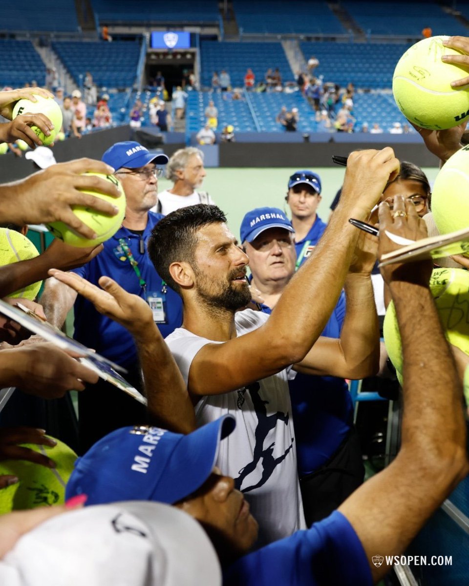 Novak Djokovic was banned for two years from USA, villainized, and robbed of many titles and ranking points.

But the first things he did when he arrived was smile, greet fans, sign autographs, and said how happy he is to be there.

No grudge. No anger. Pure soul.

This is who