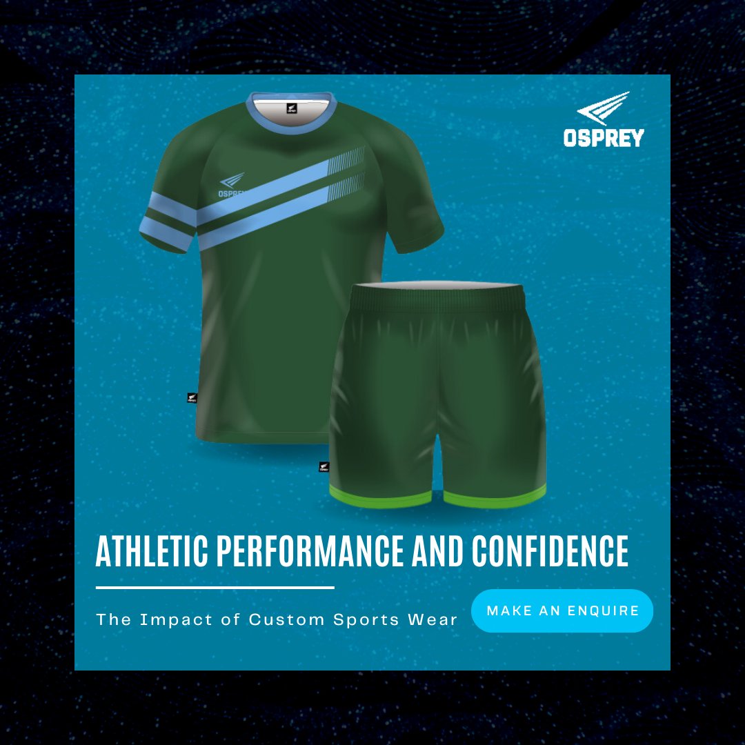 Ospreysportsltd's tweet image. Athletic performance is an intricate interplay of physical prowess and mental fortitude, where custom sports gear emerges as a game-changer. 
The impact of personalized athletic apparel goes beyond aesthetics, influencing both the body and mind of athletes. 🧠

#CustomSports