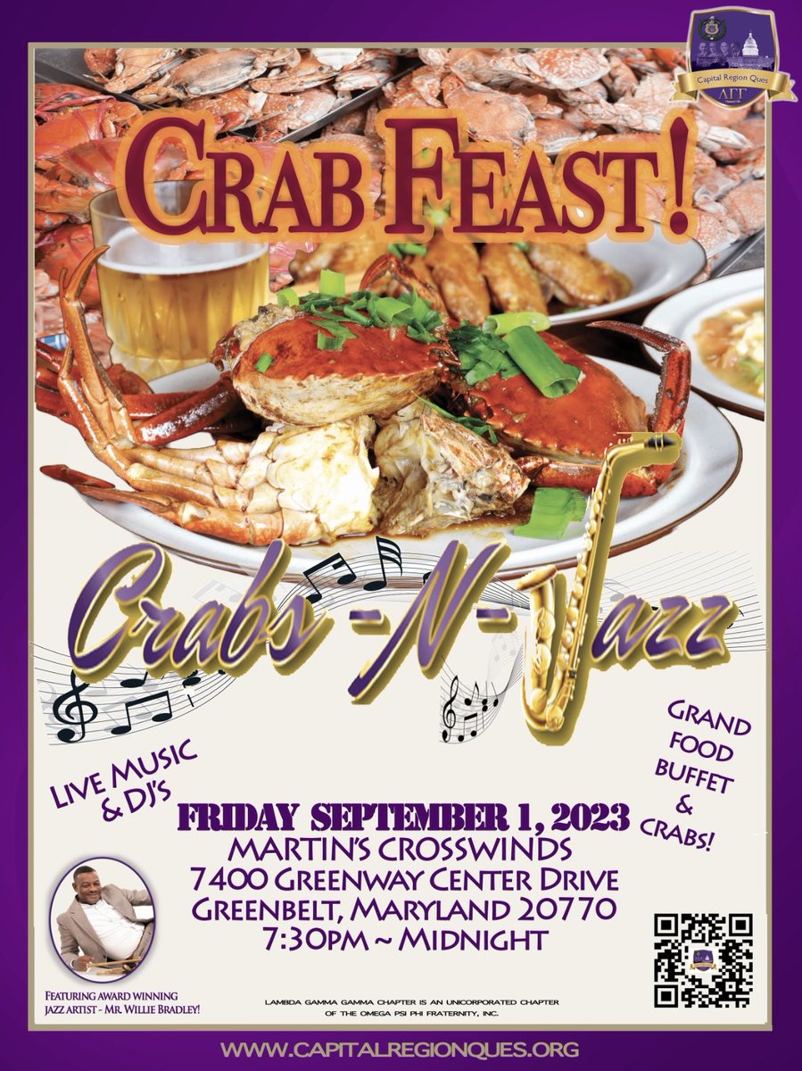 September 1st is around the corner. We are almost sold out; come on out and join us for the crab and jazz fest. 
Buffet style! 

Good food, good music, and a good time.

🎟️: Tickets here and in bio - jotform.com/231388456932162