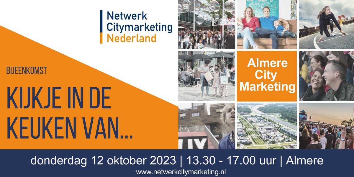 NCNL's tweet photo. Ben je ook benieuwd hoe het er bij een andere citymarketing organisatie aan toe gaat? Op 12 oktober organiseren wij de 1e editie van Kijkje in de keuken van...@ACMAlmere. Denk aan strategie, aanpak,  uitdagingen, evenementen, interactie en bezoek aan locaties. Tot dan! https://t.co/uVDqrweera