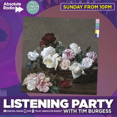 Tim Burgess (@tim_burgess) on Twitter photo Tune in to The <a href="/LlSTENlNG_PARTY/">Tim's Listening Party</a>, this Sunday at 10pm on <a href="/absoluteradio/">Absolute Radio</a> (available worldwide as a podcast straight after)
<a href="/stephenpdmorris/">stephen morris</a> & <a href="/gillian_gilbert/">Gillian Morris</a> will be my guests and together we’ll be going through <a href="/neworder/">New Order</a>’s Power, Corruption & Lies
Join us Tune in to The <a href="/LlSTENlNG_PARTY/">Tim's Listening Party</a>, this Sunday at 10pm on <a href="/absoluteradio/">Absolute Radio</a> (available worldwide as a podcast straight after)
<a href="/stephenpdmorris/">stephen morris</a> & <a href="/gillian_gilbert/">Gillian Morris</a> will be my guests and together we’ll be going through <a href="/neworder/">New Order</a>’s Power, Corruption & Lies
Join us