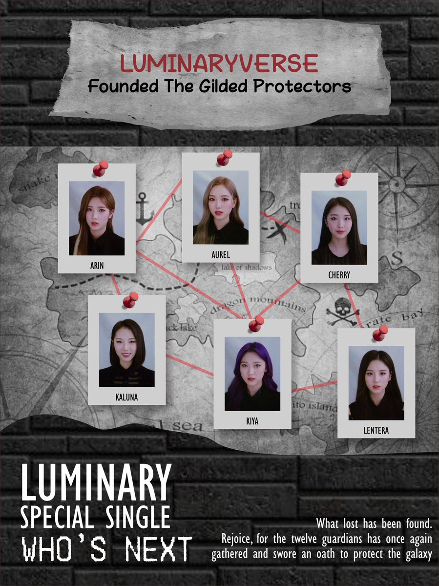 ㅤ

Listen!
The constellations are complete now. Beaming brightly after invented impossible riddles. LUMINARY is coming, sonnetize the new stars in LUMINARYVERSE.

So, Who’s Next?

#LUMINARY #LUMINARYVERSE #SpecialSingle_WhosNext  #Kaluna #Arin #Lentera #Kiya #Aurel #Cherry

ㅤ