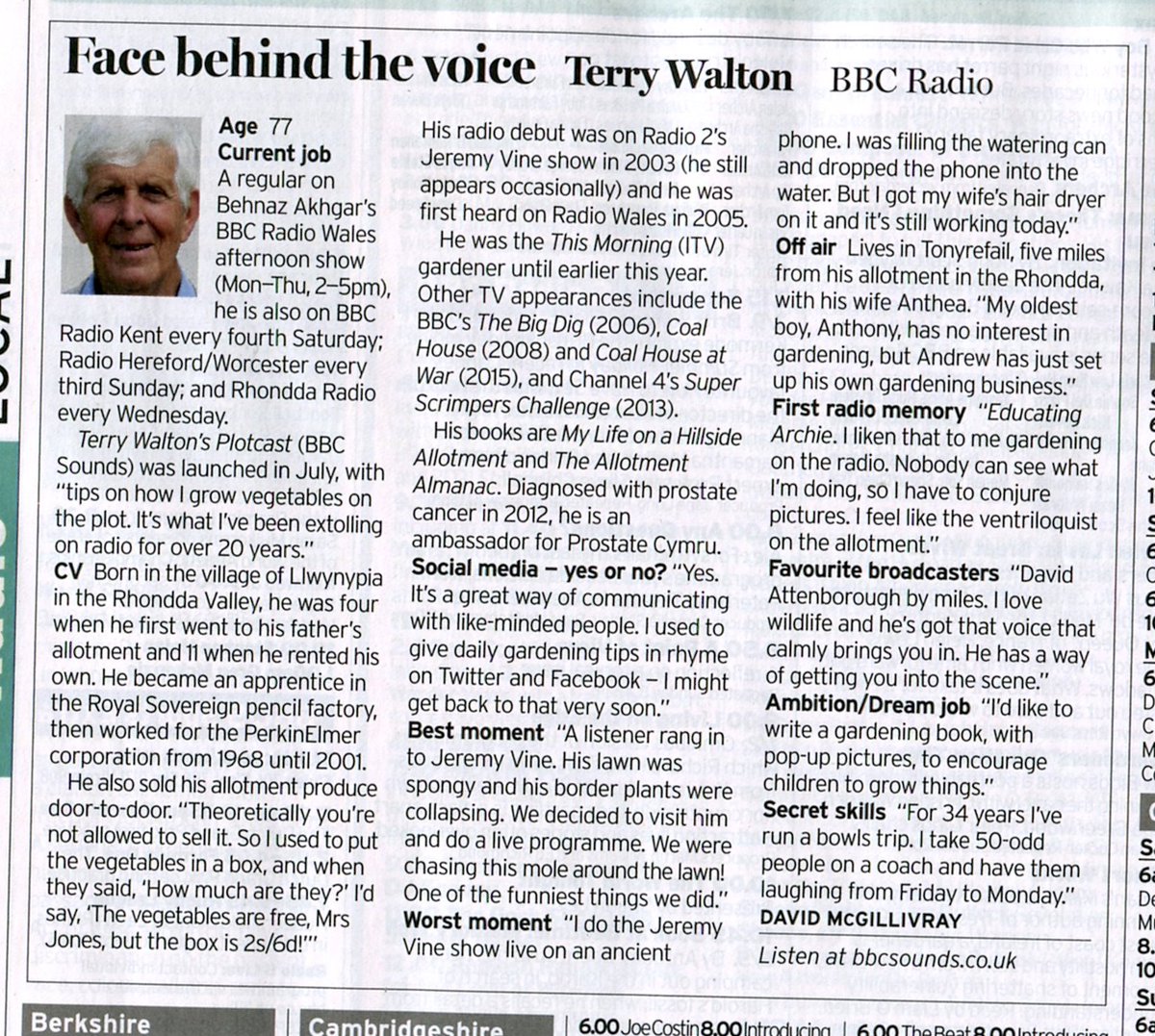 Almost a legend, gardening guru @theterrywalton is the subject of Face Behind the Voice in next week's @RadioTimes out now. His Plotcast is now on @BBCSounds