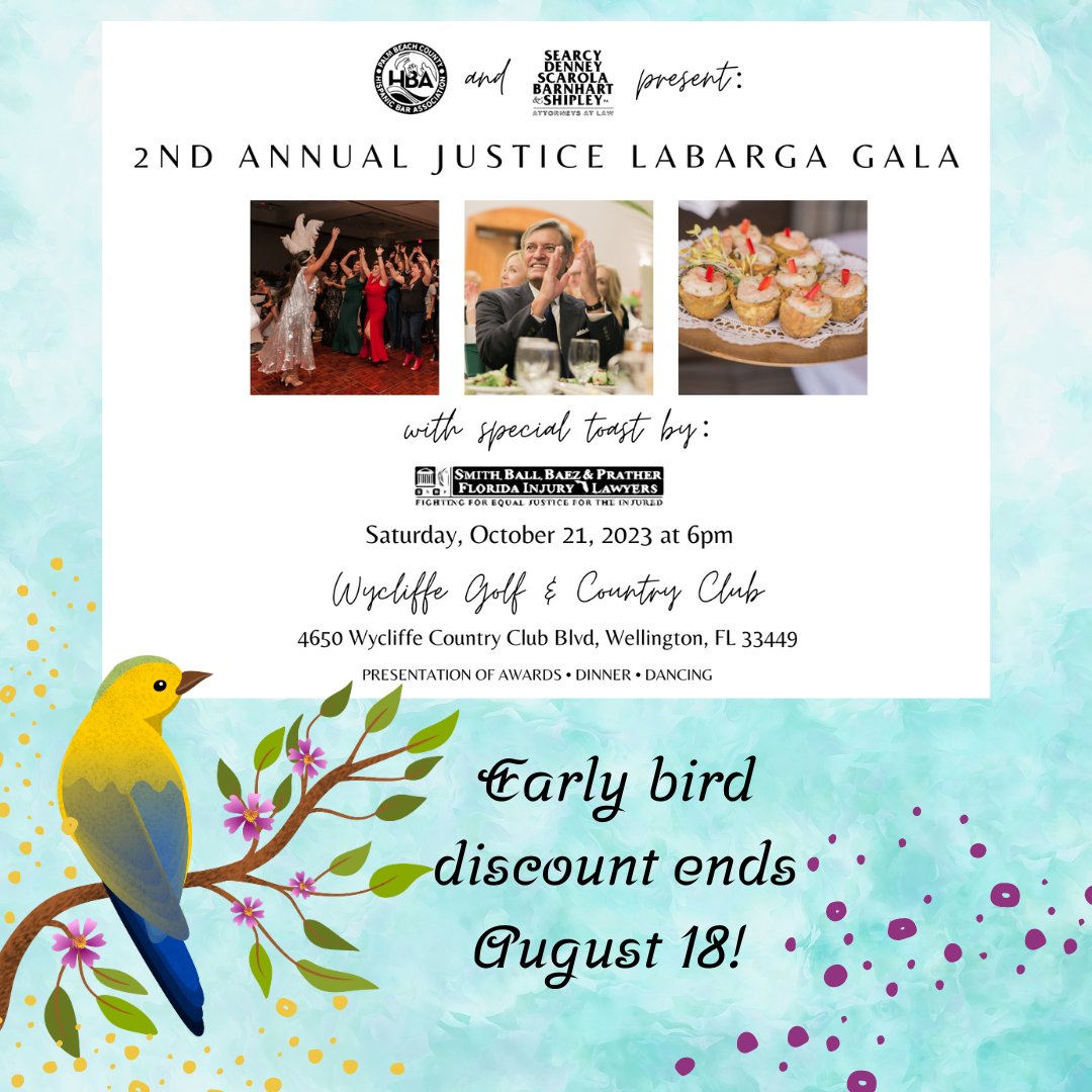 Early bird pricing ends this week. Get your tickets TODAY!

pbchispanicbar.com/event-5238547
