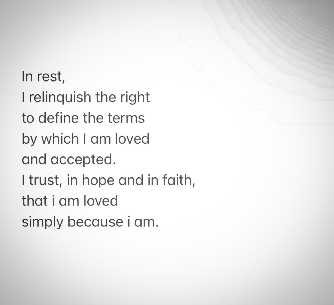 justinmcroberts's tweet photo. The heart of rest is not preparedness for labor; it is a sense of my own Belovedness. That Belovedness frees me to work without the anxiousness of proving myself and also frees me to crease from work without that same anxiousness.
#Belovedness #Love #Rest #SacredStrides https://t.co/xkWB0aWk3B