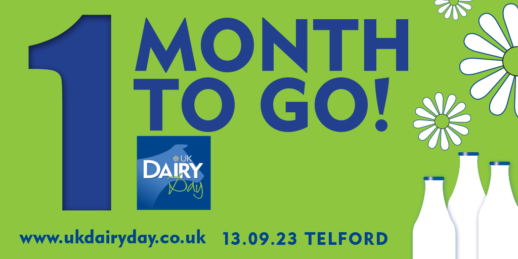 Digital_DairyC's tweet photo. A little less than one month until @ukdairyday! You will find the DDC stand in the Sharing Knowledge Zone this year๐คฉ Let the countdown begin!!๐๐๏ธ
#UKDairyDay #DigitalDairy #dairyinnovation #dairycollaboration #dairygrowth #ddcteam #dairyknowledge https://t.co/ZV1PCxJrhM