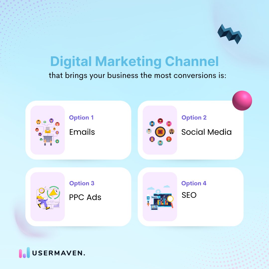 usermaven's tweet image. Hello, Analytics Aficionados!👋 

Which digital marketing channel brings your business the most conversions?

Join us in deciphering user preferences!👊

#MarketingInsights #CastYourVote #DataExplorers