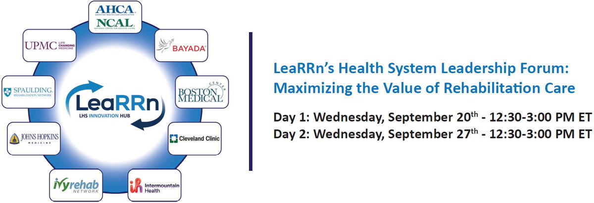 Register for our Health System Leadership Forum on Wed. Sept. 20th &amp; Wed. Sept. 27th from 12:30PM - 3:00PM ET on both days. Our leadership forum will be open to all health systems. The focus this year will be health record data. 

Register here buff.ly/3Yc1QRa