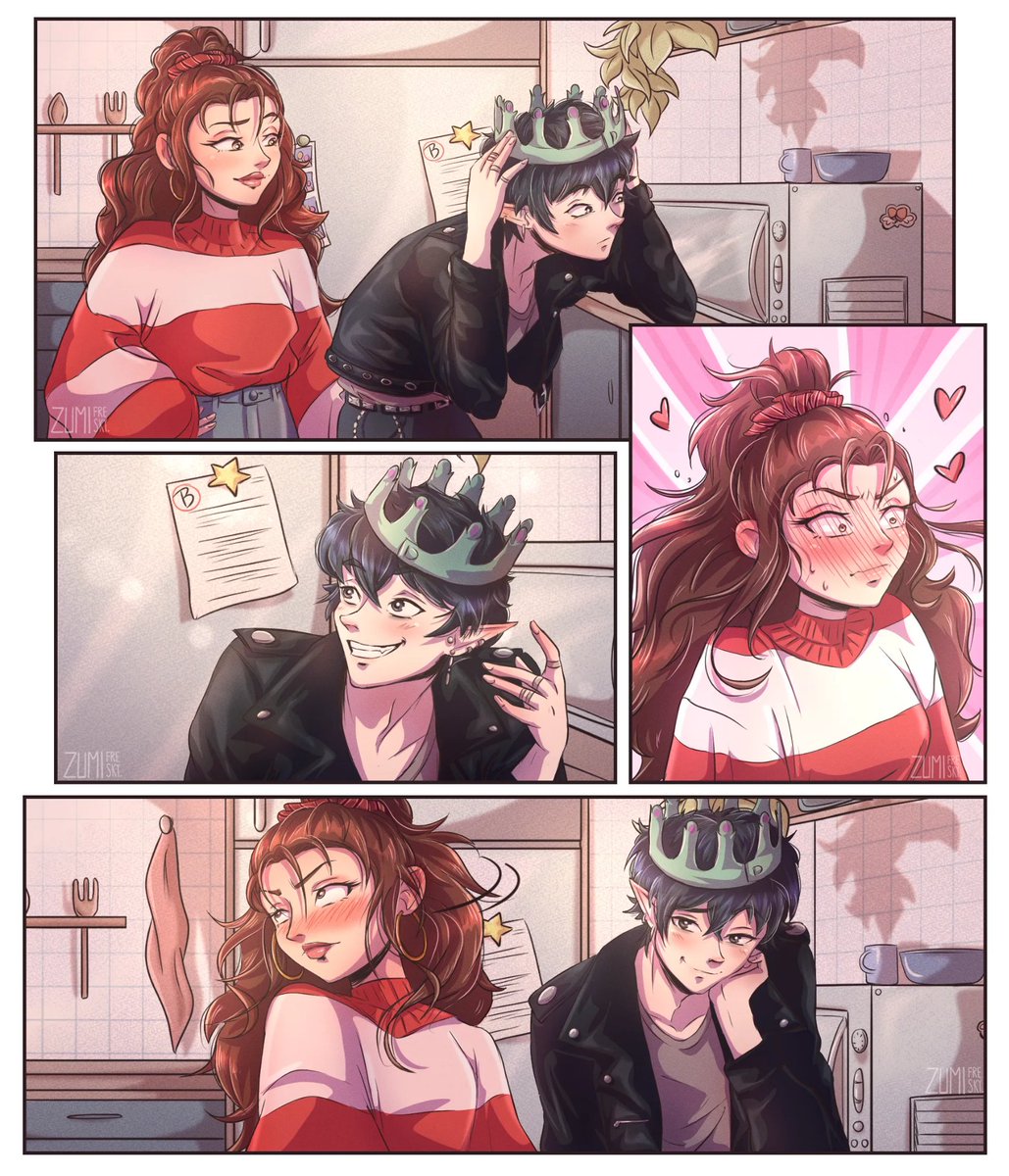 Cardan with his paper crown?❤️‍🩹 This moment was too sweet. And how Jude reacts to his smile... I love it! 🛐💖
I hope you liked these two little comics. 🥰

#thefolkoftheair #CardanGreenbriar #JudeDuarte #thequeenofnothing