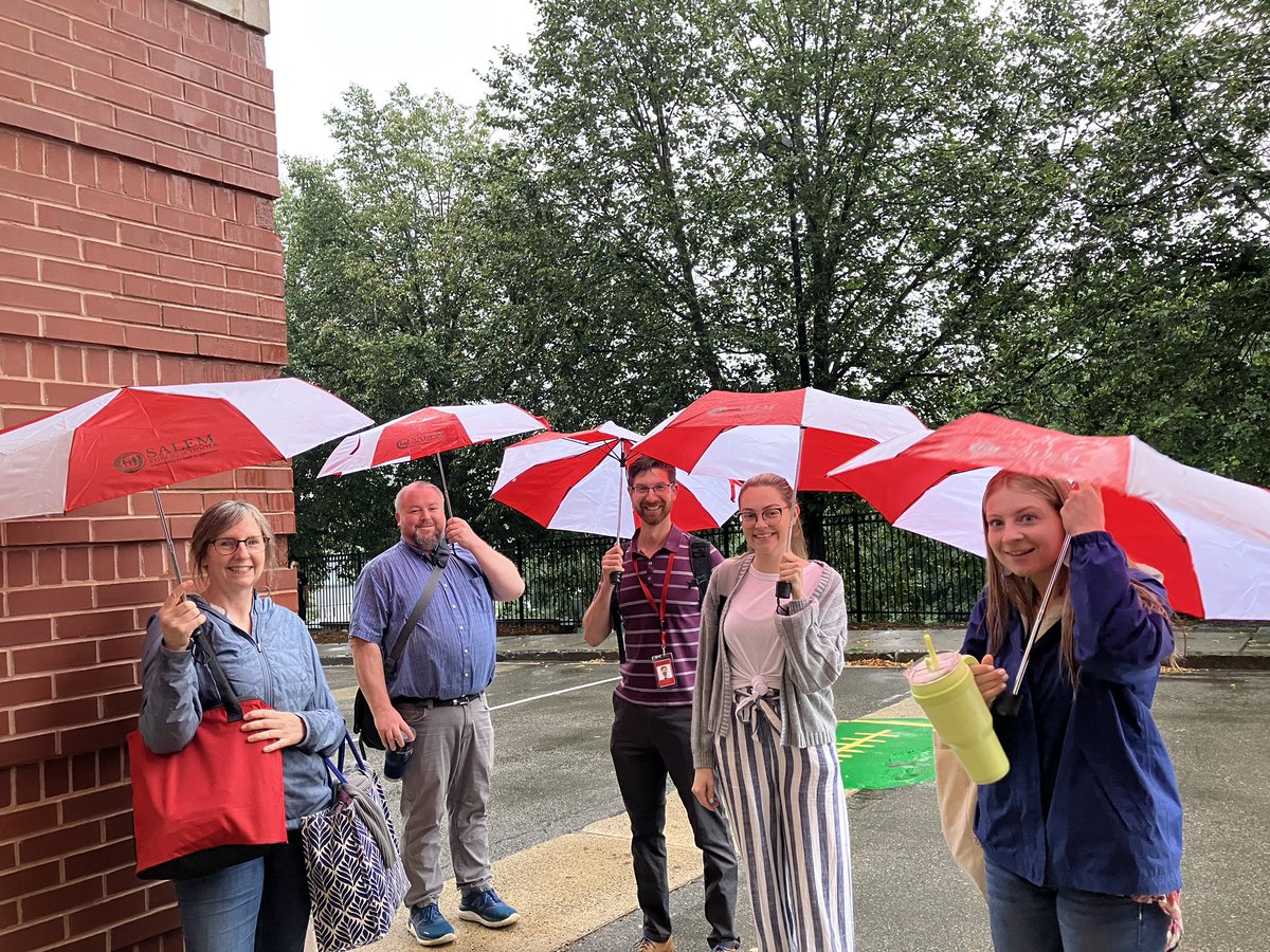 A little rain?  No problem for our new hires <a href="/SalemSchoolsk12/">Salem Public Schools</a> sporting their welcome umbrellas!