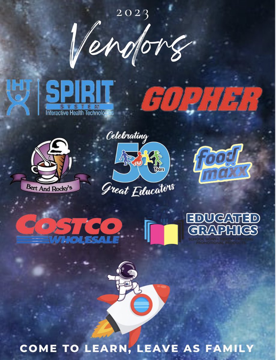 THANK YOU to the #EPEW2023 vendors who donated & supported this year! You helped #physed launch 2 the Future 🚀 @GopherSport @IHTSpirit @FoodMaxx @Costco #bertandrockys #educatedgraphics epew-cp.weebly.com/hall-of-fame.h…