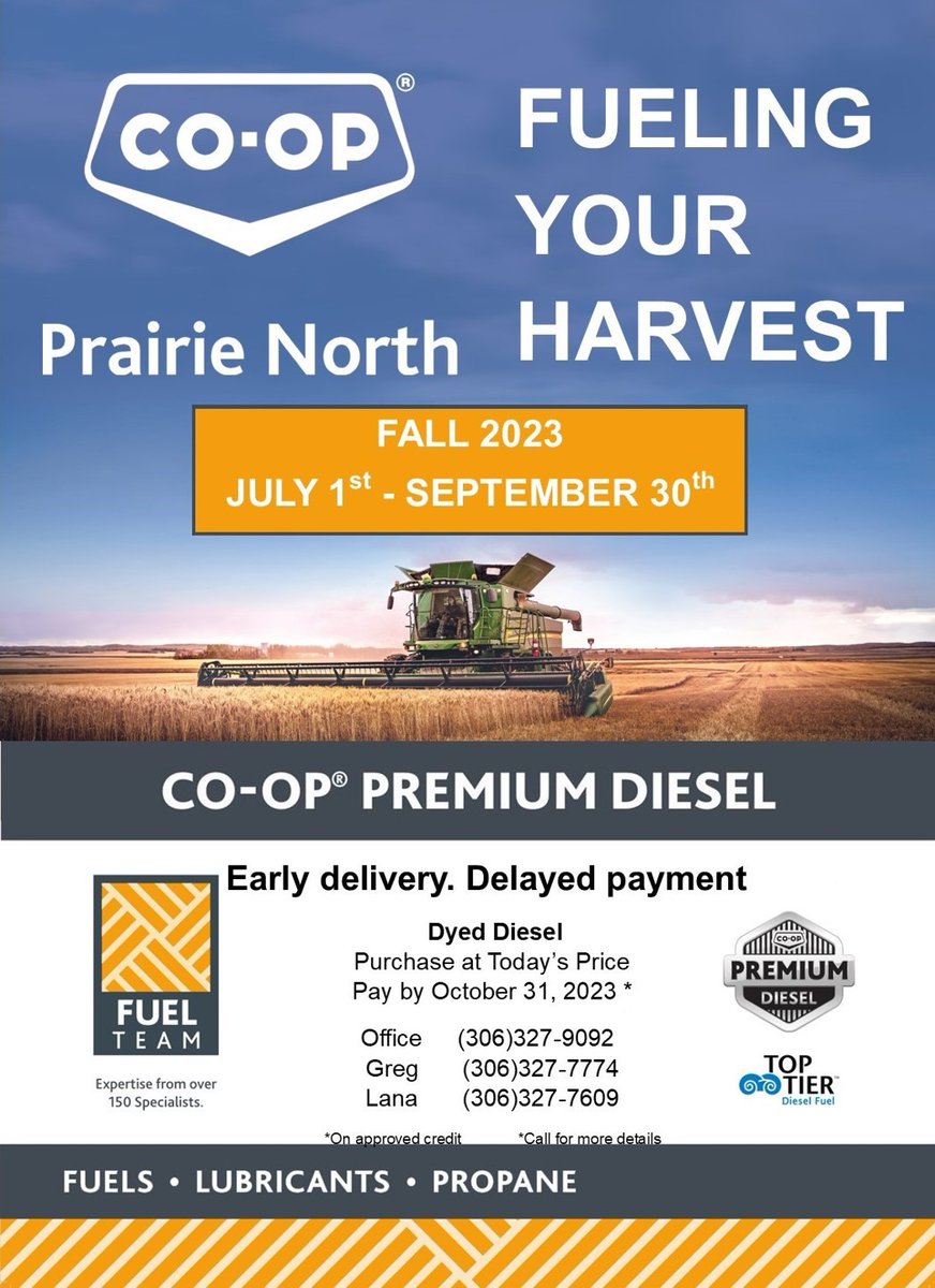 Take advantage of our early delivery and delayed payment on Dyed Diesel. Purchase at today’s price and don't pay until October 31/23. Also ask about Direct Drop tankers right from the refinery for added discounts!