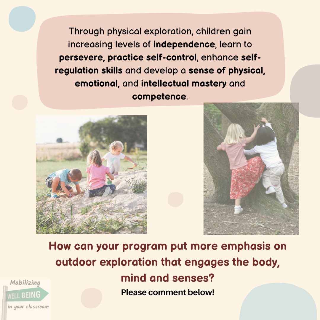 ECEPRC's tweet image. Risky or Unstructured Play has many benefits for children’s development and well-being. Most importantly, it creates natural opportunities for building trusting relationships among peers and educators.

#HowDoesLearningHappen #RiskyPlay