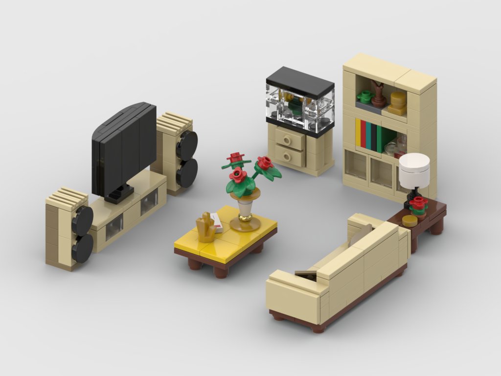 GabizonGuy's tweet photo. This time I chose to design a number of elements for your modular building Living Room that would give him an tan shade style,
Instructions available here: https://t.co/573smtLkVY
#Lego #moc #Legomoc #Legointerior #Legosofa #LegoTV #LegoTable #Legocabinet #LegoLamp #LegoAquarium https://t.co/dCWqXMzUES