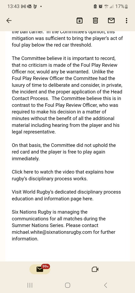 RuaidhriOC's tweet image. It&apos;s impossible to take rugby&apos;s approach to brain injuries/foul play seriously after this