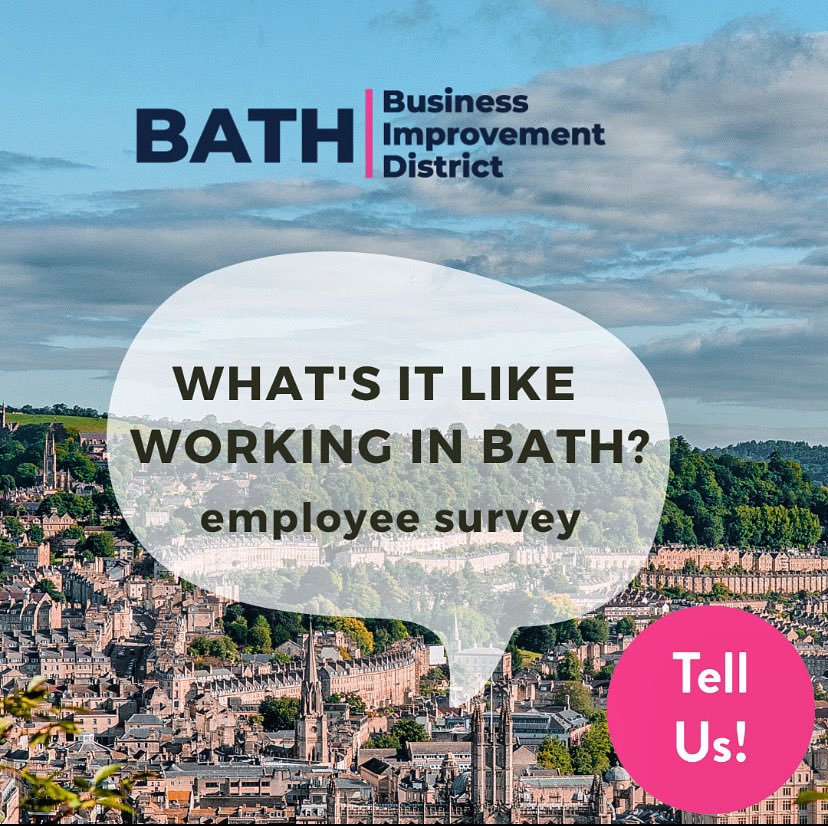 We want to hear from the people who work in the city, so that we can help to make it better! 🗣️ Please, like, retweet and complete this short 6 minute survey for a chance to win a £100 Bath Gift Card! ikq4lnqoop2.typeform.com/to/r1Rc1b55?ty…