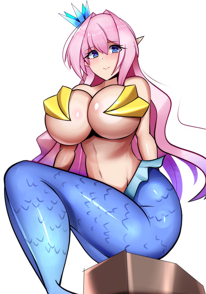 ニューうちの子(?)の立ち絵を描きました。
誰かさんにそっくりな人魚姫(名前はまだない)
どうやって知ったか人間世界の恋愛物語を知って、人間に憧れているらしいですヨ。 