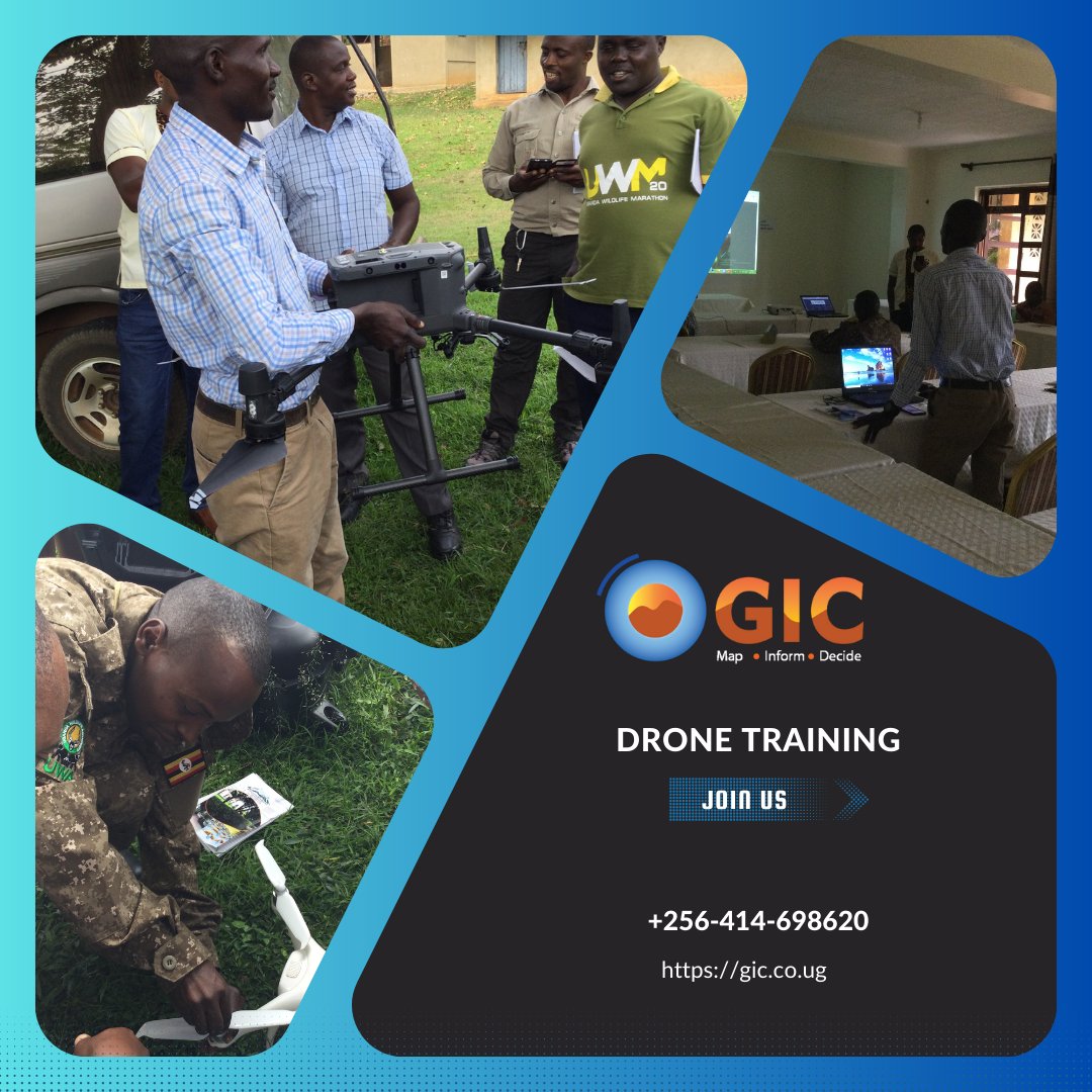 Learn and discover with our tailored drone training programs gic.co.ug
#drone  #dronemapping