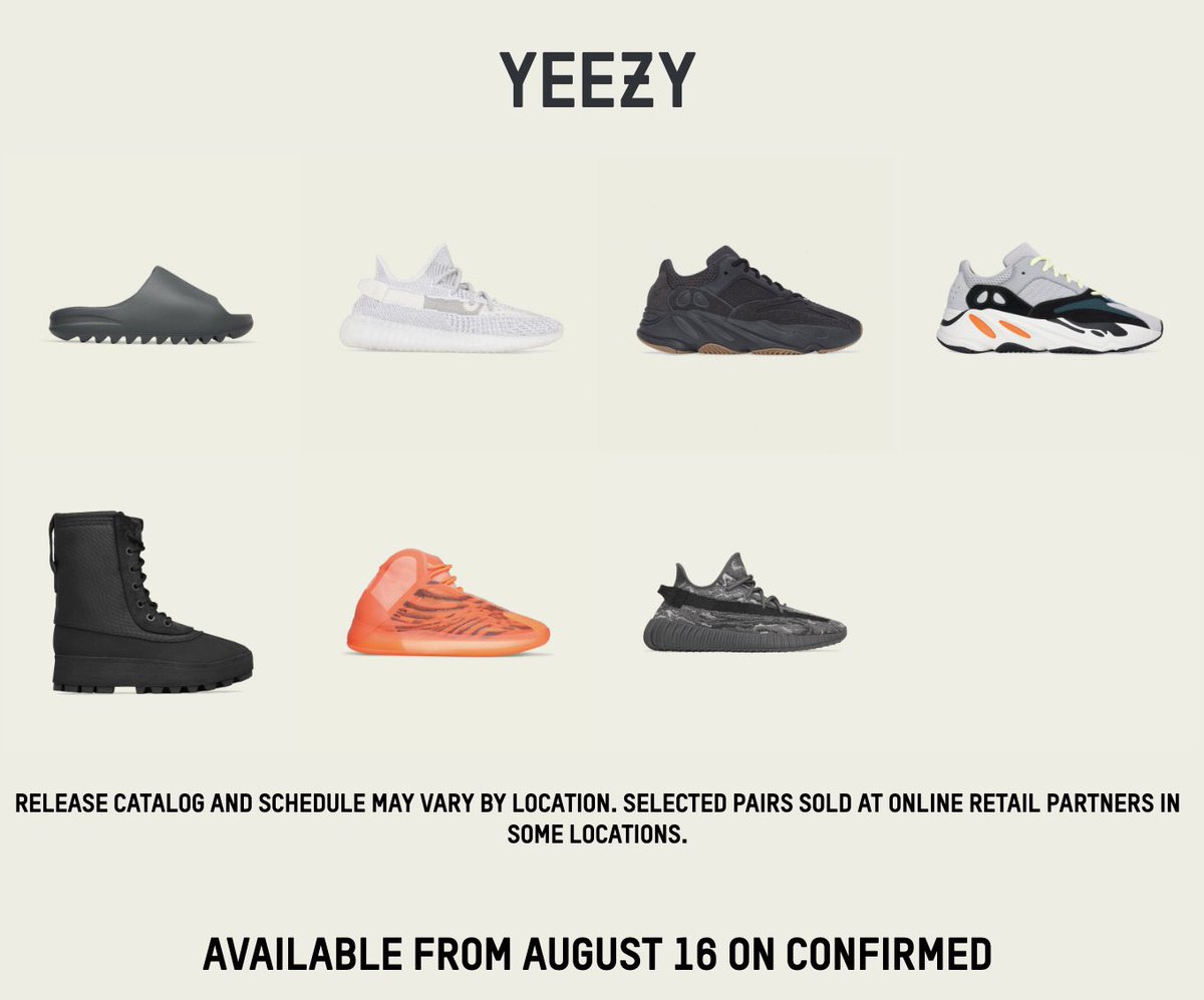 KickzMojo's tweet photo. Yeezy Day Releases ROUND 3 starting August 16th https://t.co/3N2fGNjoM7