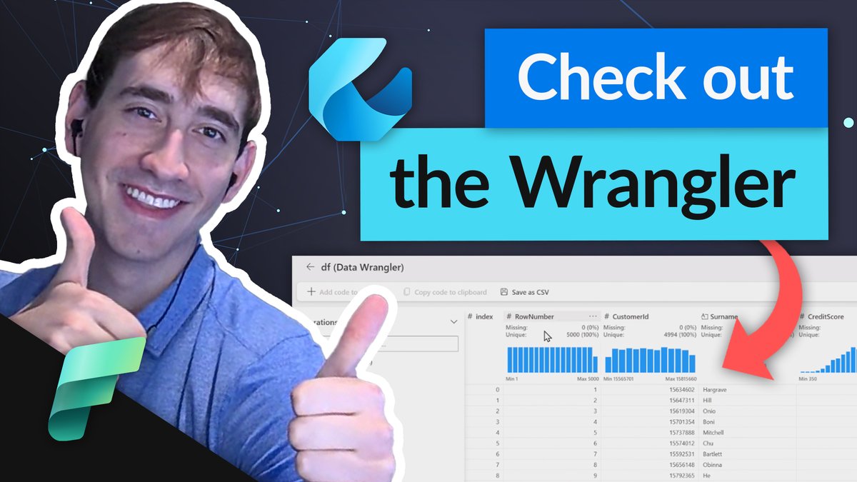 GuyInACube's tweet photo. Have you tried #TheWrangler within #MicrosoftFabric or #VSCode? It's a great way to start cleaning your data and have it write your python code for you! Really getting the #PowerQuery vibes! // #DataWrangler @erenorbey @AustinZHenley

Watch on YouTube - https://t.co/bfwZRr3RdV https://t.co/OsFez2ikmO