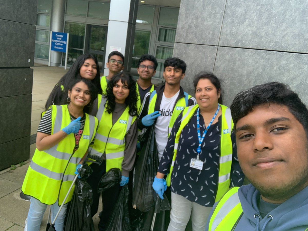 These wonderful teenagers from Oxford's Malayalam community asked one of their mums, Juniya John, the Renal Dialysis Unit Manager, if they could come &amp; do a litter-pick at the Churchill. Yes please! Thank you all for a great job &amp; making a big impact.