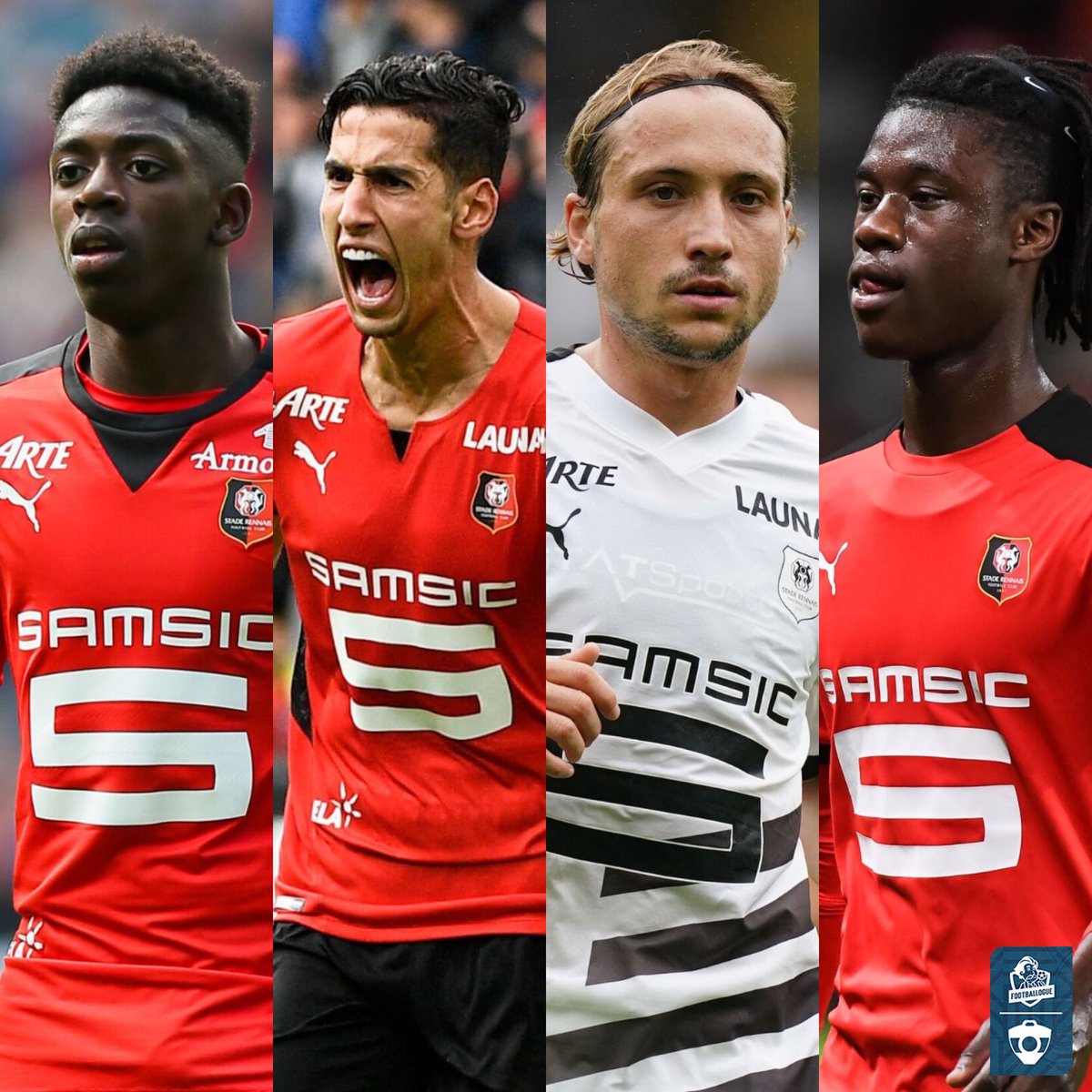 Footballogue's tweet image. Quelques ventes du Stade Rennais ces dernières années... Que de superbes plus-values ! 🔴⚫

🇲🇦 Nayef Aguerd (Acheté 4M€ - Vendu 35M€)
🇫🇷 Ousmane Dembele (Formé - 35M€)
🇭🇷 Lovro Majer (12M€ - 30+5M€) ⏳
🇫🇷 Eduardo Camavinga (Formé - 31M€)
🇸🇳 Ismaïla Sarr (17M€ - 30M€)
🇫🇷