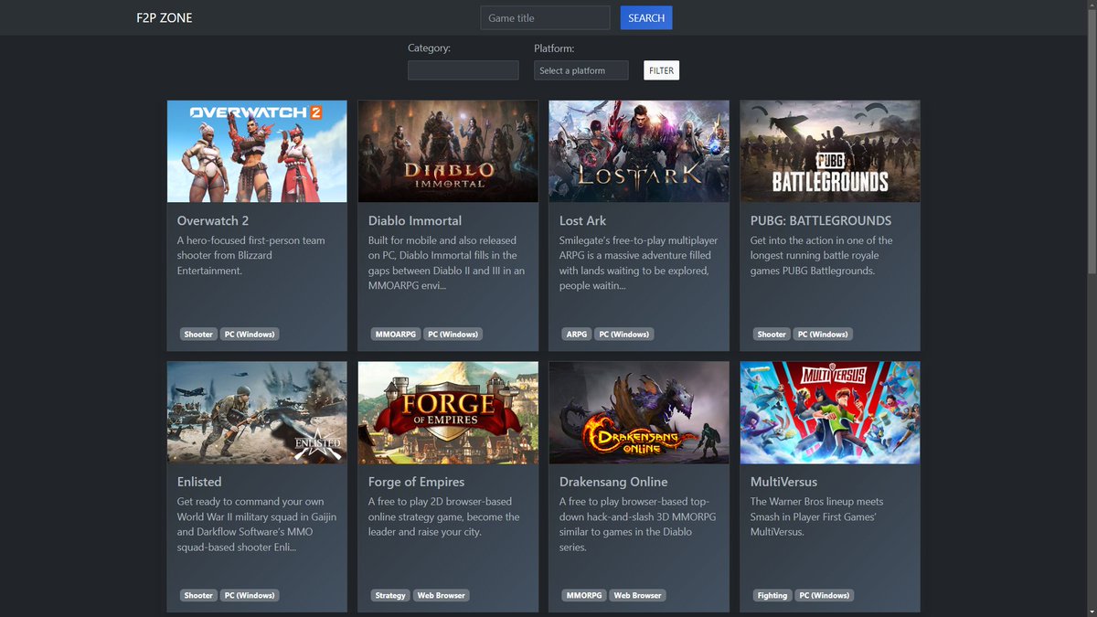 stventekk's tweet photo. Search F2P games by title, platform, and genre.

How it started vs the final product: I always like to prioritize the core functionality before diving into CSS and other elements.

🔗demo: https://t.co/k60iFYa4rk
📁repo: https://t.co/8KVYsuVQEB

#angular #bootstrap5 #frontend https://t.co/oPgTT41nT6