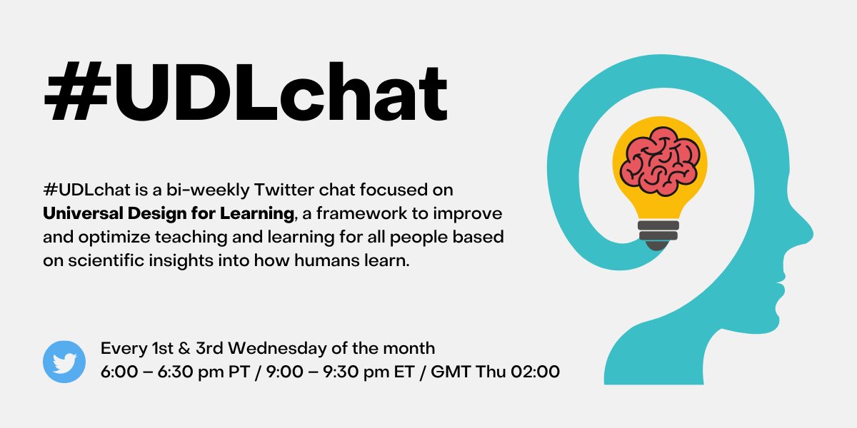 National Center on Universal Design for Learning (@udl_center) on Twitter photo Don't miss #UDLchat with new moderator <a href="/Jen_Pusateri/">Dr. Jennifer Pusateri</a> tomorrow (Aug 16) from 6:00 – 6:30 pm PT / 9:00 – 9:30 pm ET / Thu 01:00 GMT right here in this hashtag! Sign up for reminders so you don't miss it 👉 remind.com/join/udlchat Don't miss #UDLchat with new moderator <a href="/Jen_Pusateri/">Dr. Jennifer Pusateri</a> tomorrow (Aug 16) from 6:00 – 6:30 pm PT / 9:00 – 9:30 pm ET / Thu 01:00 GMT right here in this hashtag! Sign up for reminders so you don't miss it 👉 remind.com/join/udlchat