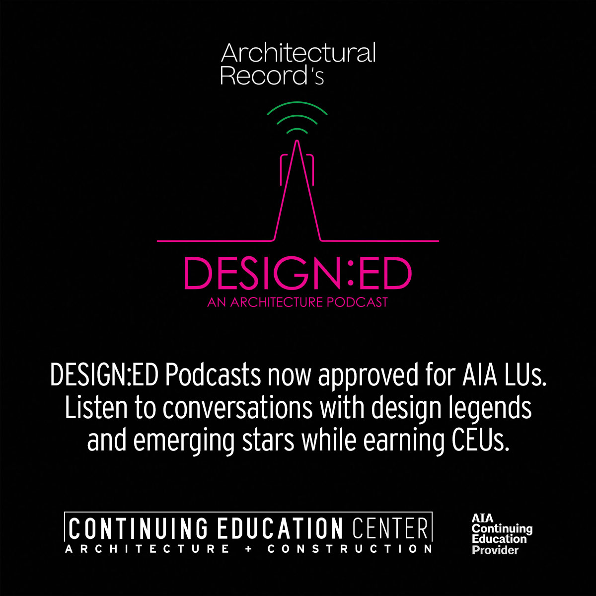 ArchRecord's tweet image. What are you doing for the next hour? Choose from one of our DESIGN:ED #Podcasts, take the quiz and earn #AIA credit. brnw.ch/21wBFjA #architecturepodcast