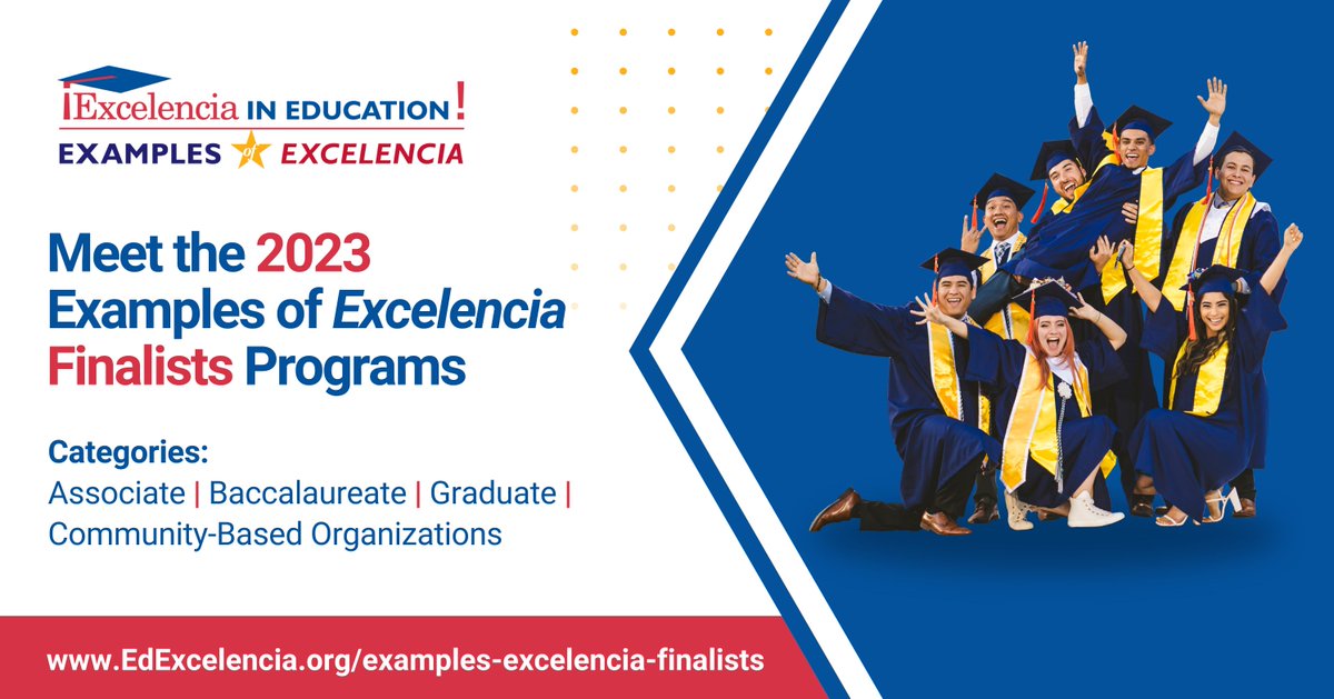 🚨2023 Examples of Excelencia FINALISTS🚨@EdExcelencia received 103 program submissions from 20 states, D.C. & PR. Of these submissions, 19 programs were selected as Finalists for their evidence-based practices tailored to #LatinoStudentSuccess. Visit → edexcelencia.org/examples-excel…