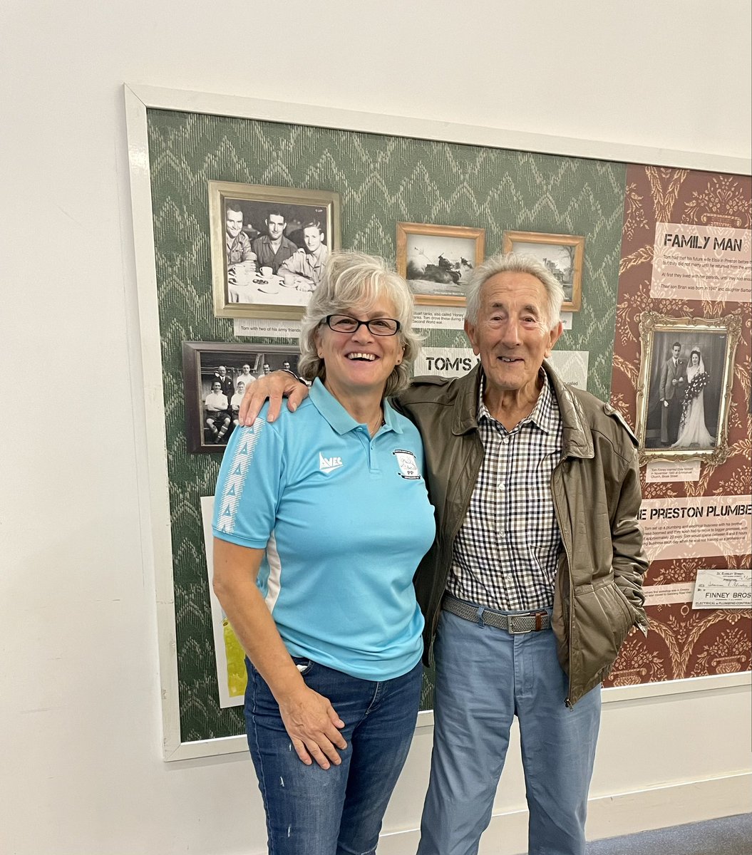 invincibles1881's tweet photo. Fantastic trip out today with the Lancashire @SportsMemNet members and @pnecommunity to @UCLan to see the #tomfinney exhibition.  Had the pleasure of former northender Eric Jones company and  Tom’s son, Brian Finney. https://t.co/LNR3oxVa0A