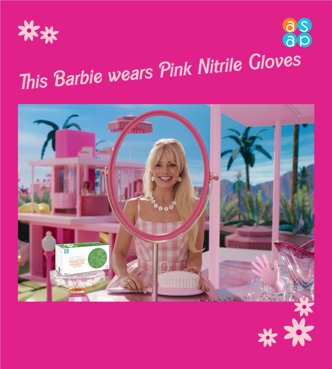 AsapInnovations's tweet photo. Pink-tastic Barbie Nitrile Gloves: Stylish Protection for Every Task! 💕🎀 

Elevate your safety with a vibrant touch! Our Pink Nitrile Barbie Approved Gloves blend bold style with top-notch protection. 💖

Stay safe, stay stylish! 🌟🎀 
.
.
.
.
#PinkNitrileGloves #SafetyInStyle https://t.co/runBl3ZHi3