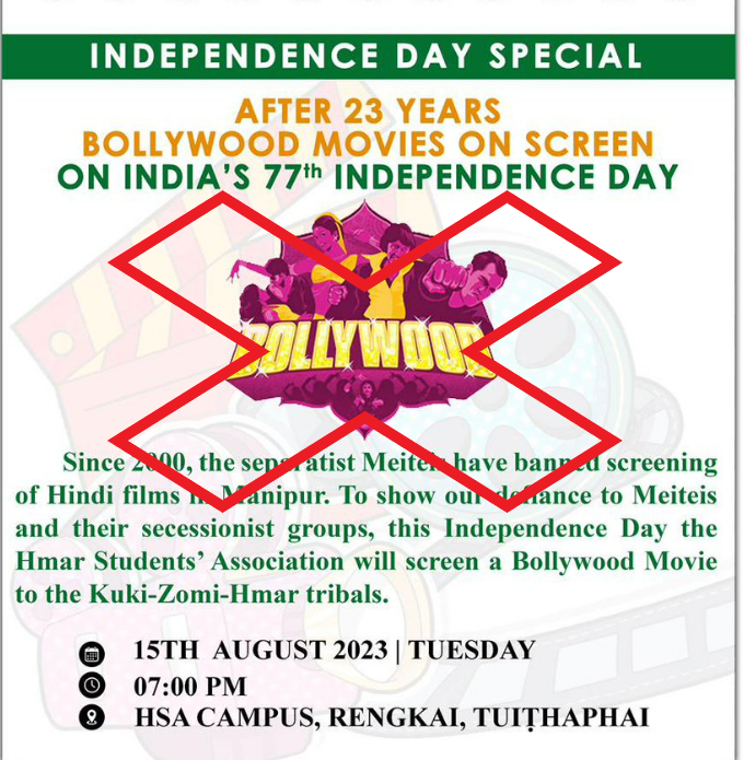 👉Hindi films aren't banned in Manipur, they're watched regularly.
👉However, some tribal groups, like the #Kukis, have a preference for their languages over Hindi and they prefer not to communicate in #Hindi all the time. 
👉Presently, they seem inclined to utilize various