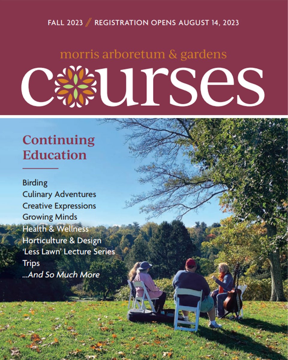 Registration is now open for 90+ courses at the Morris! 

From dance &amp; meditation in our beautiful gardens, to creative outlets that use nature's beauty as a muse, our course catalog is filled with inspiring education experiences for all ages.

morrisarb.org/courses