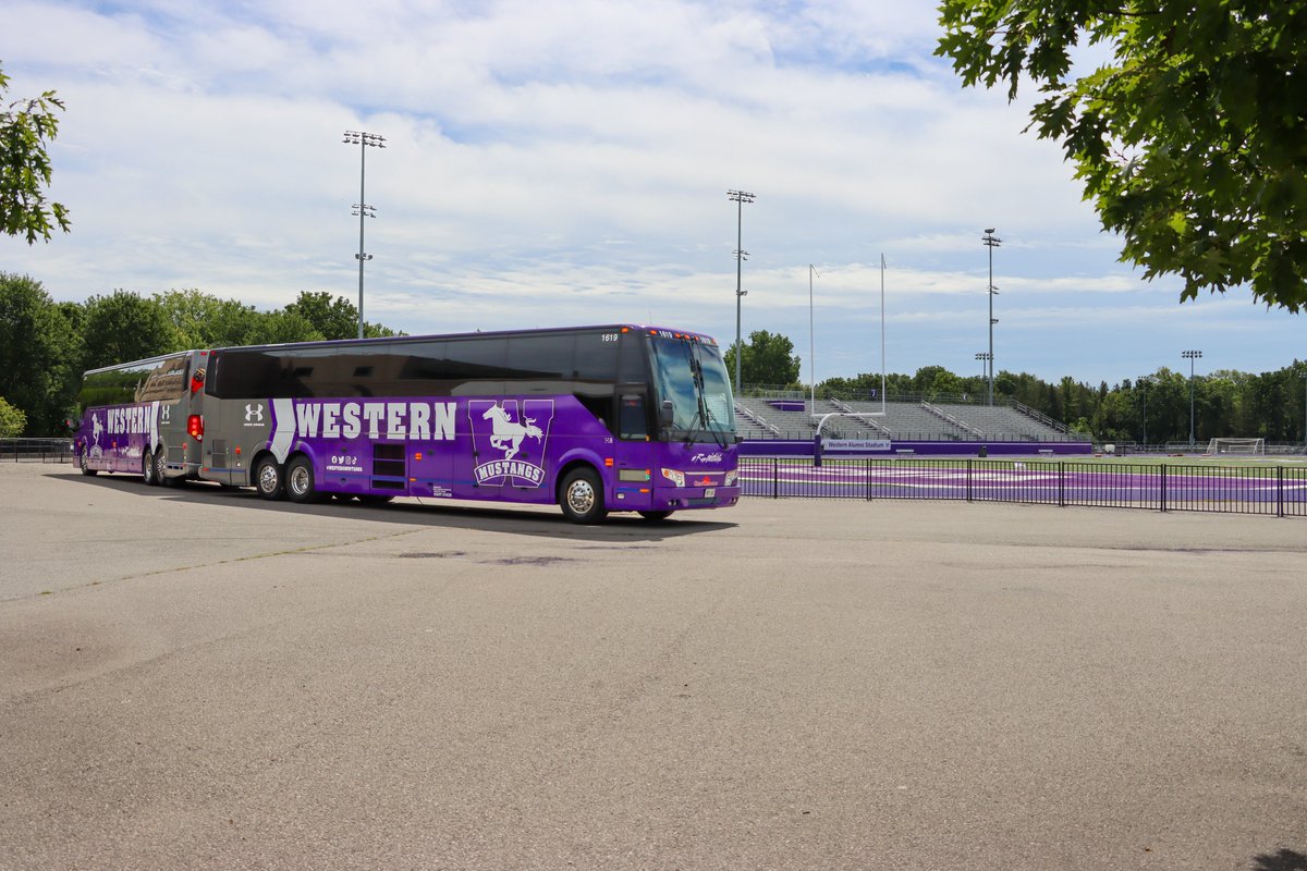 WesternMustangs's tweet photo. 🚍 With the 2023-24 season just on the horizon, we are excited to debut the new look of our Mustangs coach buses from our partners at @GreatCanadianHC. 

These #PurpleAndProud coach buses are large and in charge, watch for them on a road near you!
#RunWithUs #MustangsExpress https://t.co/CT0IhP42b3
