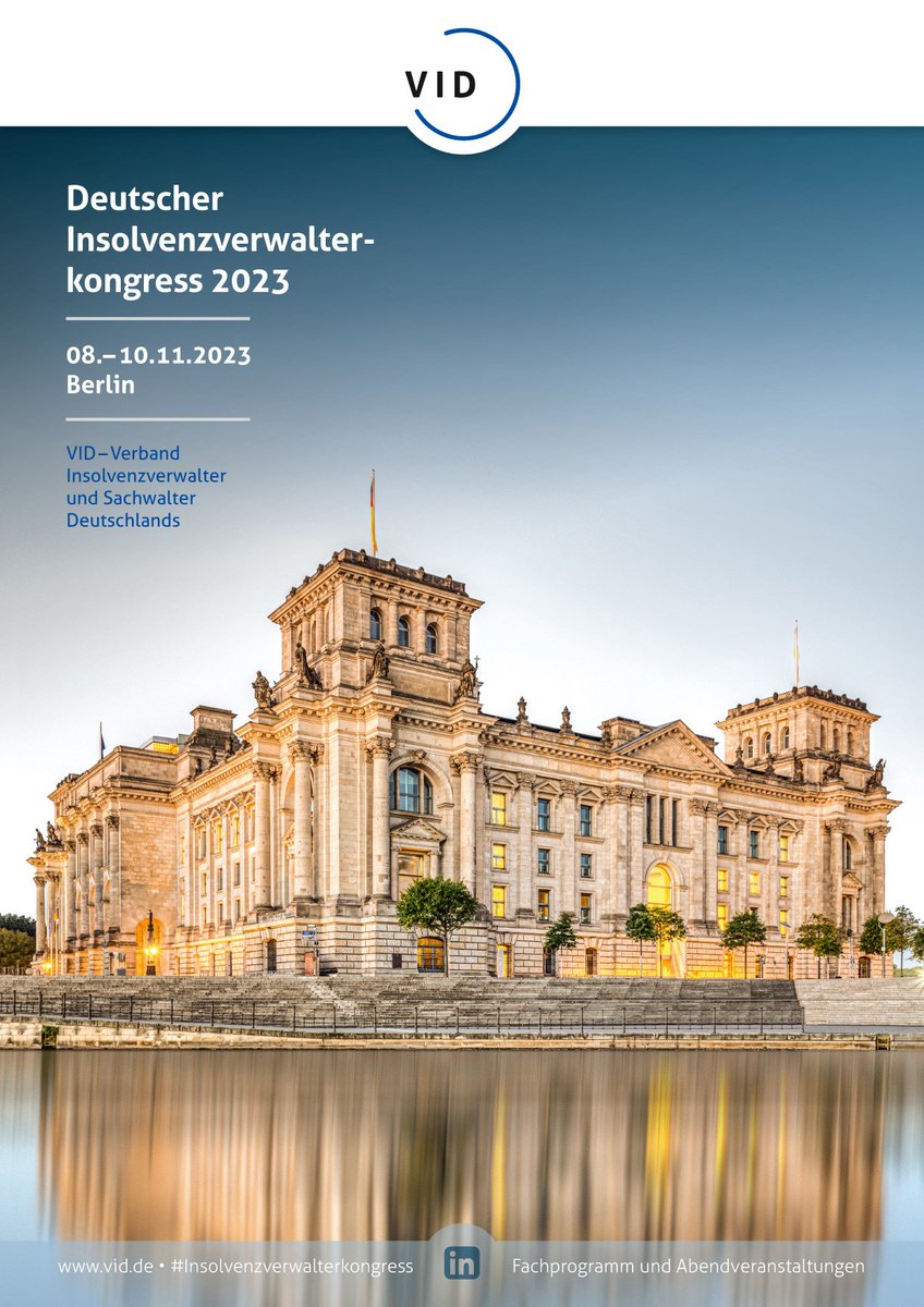 Deutscher #Insolvenzverwalterkongress 2023. Das Programm ist jetzt online. Informationen zur Veranstaltung und Anmeldung finden Sie hier: vid.de/veranstaltunge…