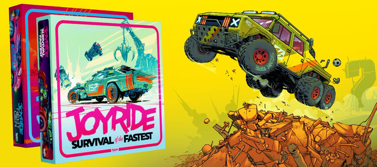 VROOM VROOM! 

Joyride, a high-octane racing game which has my greasy handprints on it, is now live on kickstarter! 

It's tense!
It's thrilling!
It's very very silly! 

Check it out: reb.to/joyride