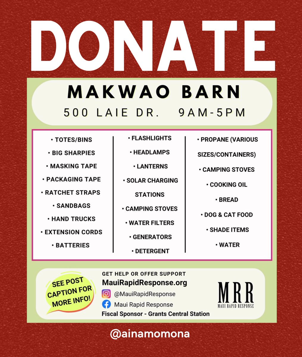 Despite everything that’s happened, kānaka and locals have led recovery efforts and support to those displaced by the Maui Wildfires more than the national guard, federal emergency agencies and local government. Want to help Maui and families in need? Bit.ly/ainamomona