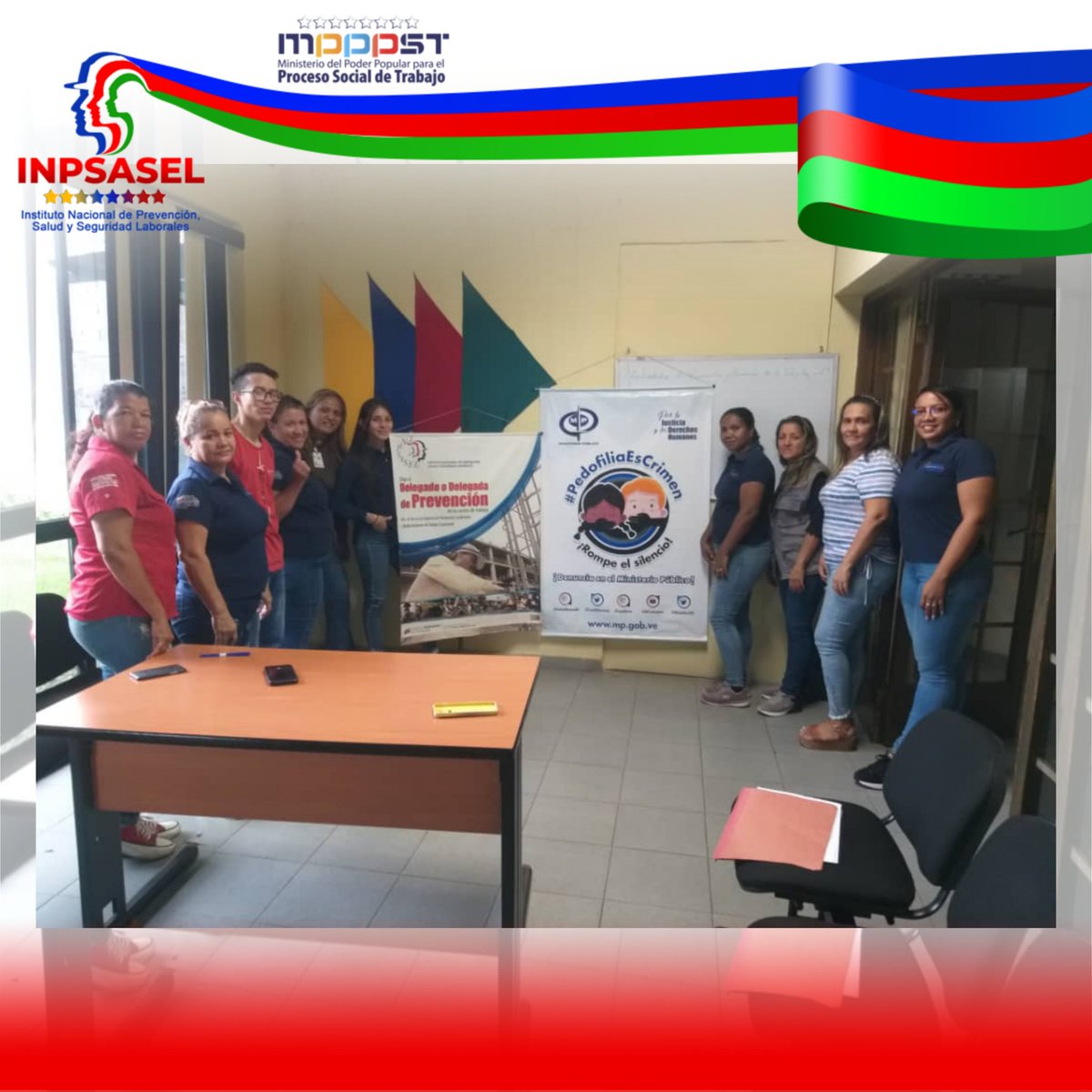 InpsaselMDEA's tweet photo. Geresat Monagas y Delta Amacuro  realizo Formacion a nuestros Trabajadores y Trabajadoras dándole cumplimiento al Plan de Atención Diligente de la Clase Obrera Se realizó formación sobre #PedofiiaEsCrimen
@NicolasMaduro 
@torrealbaf 
@rusbelrondon 
@Inpsasel_vzla 
@MinTrabajoVE https://t.co/TvwEgoacIk