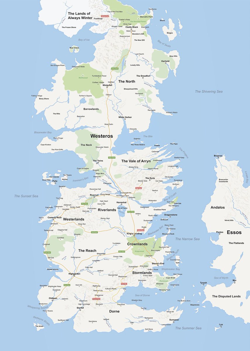Map of Westeros in Google Maps