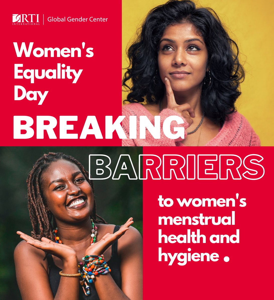 Join @RTI_Gender for a #WomensEqualityDay event on August 24 at 9:30am EST. Feat. Melissa Berton, Exec Director and Co-founder of @ThePadProject1 & Neville Okwaro, Kenya Menstrual Health and Hygiene & GESI expert. Register: tinyurl.com/ggcwed