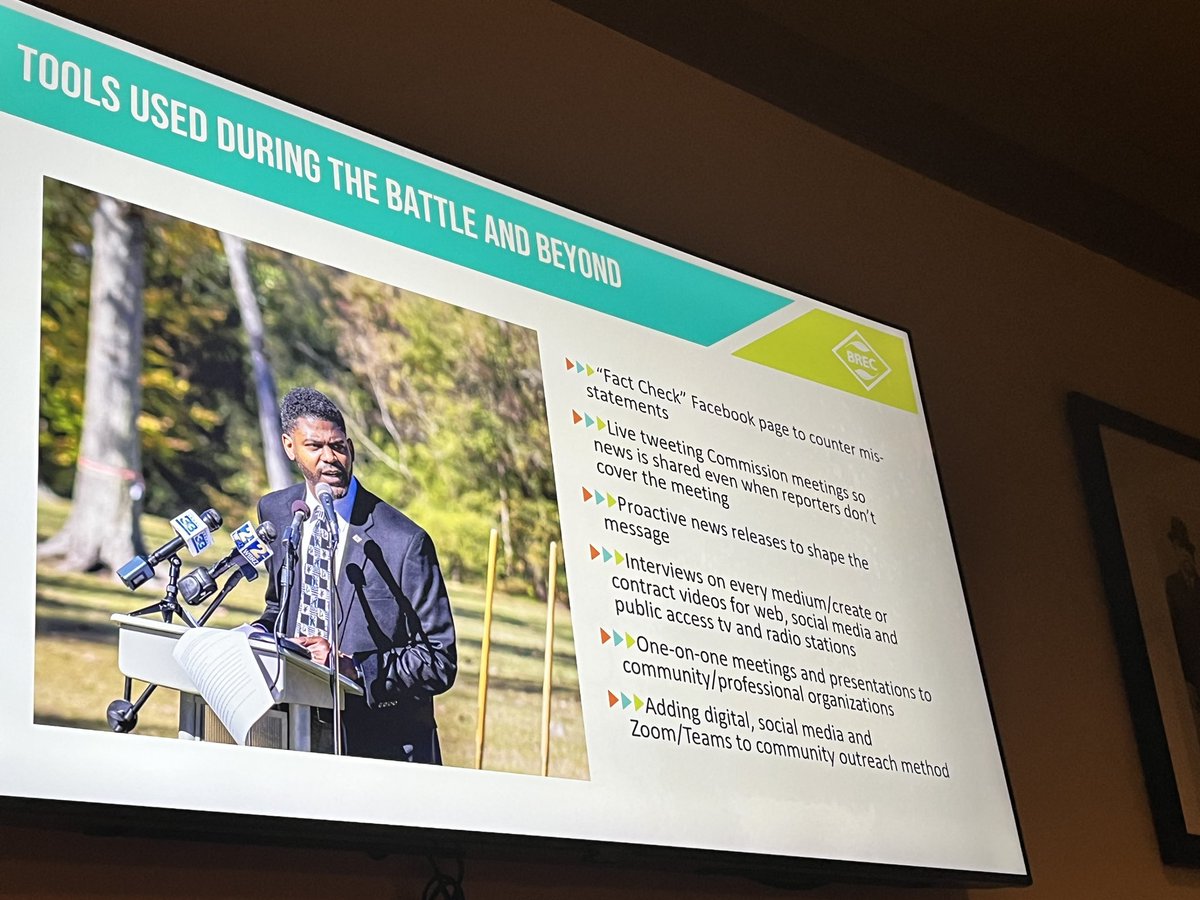 Great presentation on turning crisis communications into a Gold Medal by <a href="/BRECParks/">BREC</a> at <a href="/PRALBatonRouge/">PRAL Baton Rouge</a> Our parks are one of the best things about Baton Rouge &amp; I got to pose with a gold medal!