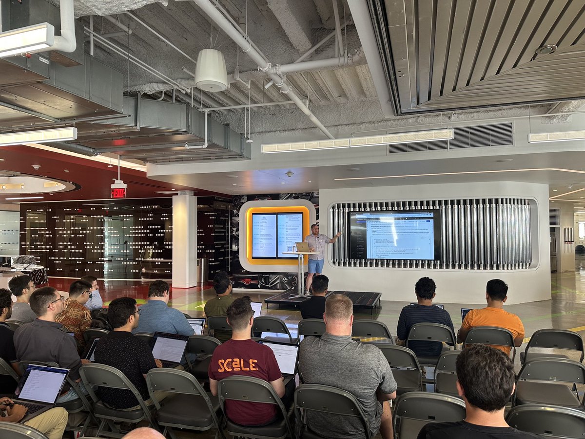 EdmundsTech's tweet photo. We've kicked off our workshop - Working with LLMs on Databricks - with @Databricks's Tristan Nixon. #llmotive #edmunds https://t.co/M0sU200Nd2