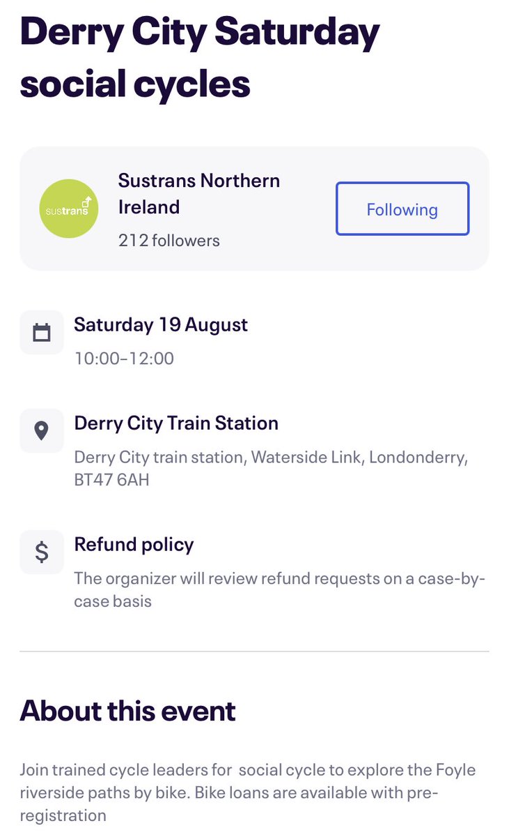 JMC_76's tweet photo. Few remaining places.
Book your spot on Eventbrite 🚲 https://t.co/hBKHpdFbSM