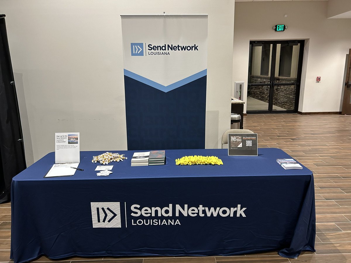 SNLouisiana's tweet photo. Hot off the press @SNLouisiana display pieces setup at The Remind Conference at Redemption Church of Lacombe this week. @sendnetwork @NAMB_SBC https://t.co/FRDFFZW8RQ