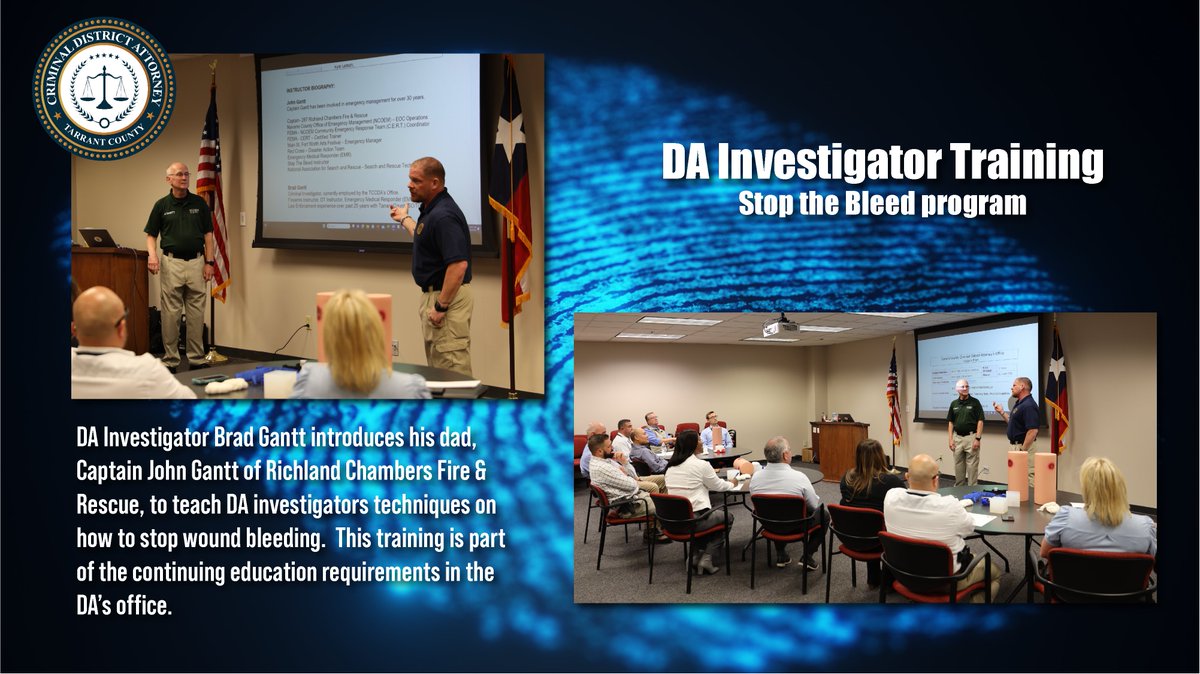 TarrantCountyDA's tweet photo. DA Investigators continuing to education. https://t.co/oQ1dQLAYgg