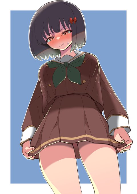 先輩と同じスカート丈を強要されてしまう久石奏さん 