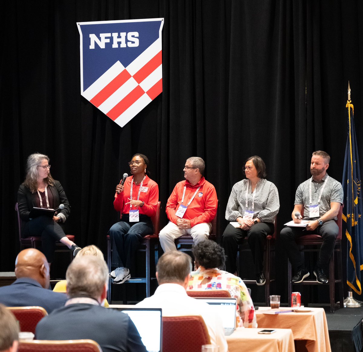 NFHS_Org's tweet image. Sportsmanship is not a checklist item. It must be addressed daily &amp;amp; at the forefront of every convo. Start this culture at the middle school level.

#NFHSBehaviorSummit panelists Marti Reed @PositiveCoachUS Richard McWhirter @TSSAA Nicole Schaefbauer &amp;amp; Chris Frasco @IESA_IL
